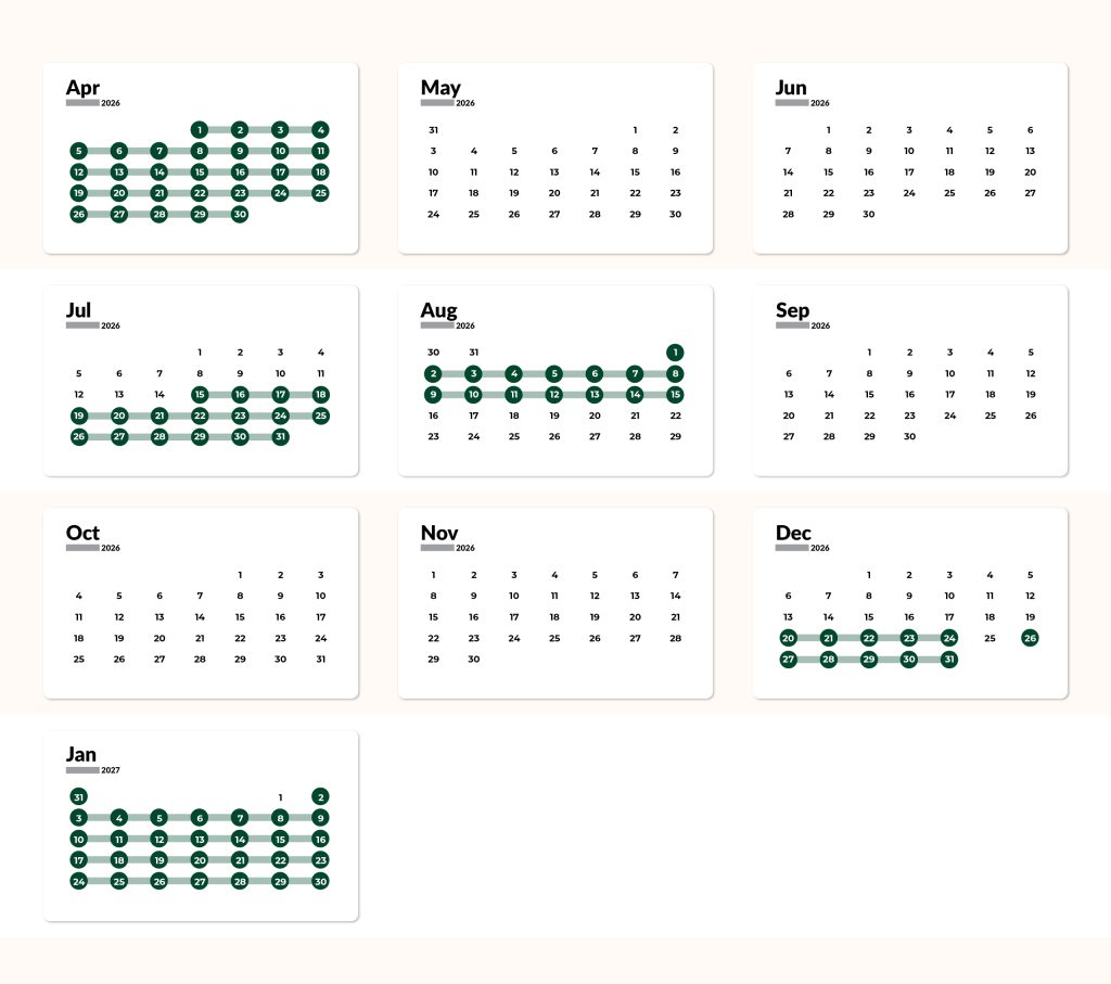 Website Calendar Peak